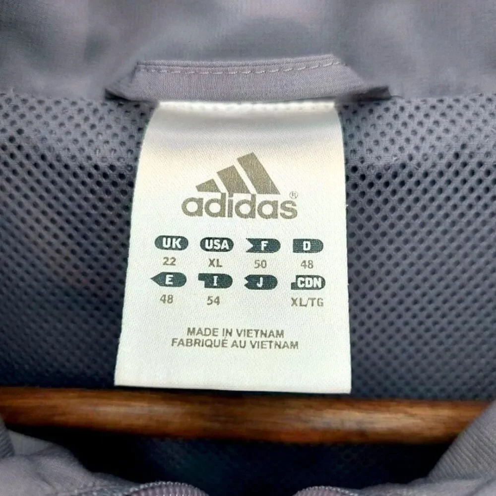 VTG Y2K Adidas CLIMALITE Track Jacket Windbreaker Full Zip Gray Blue AV1001 - XL - Picture 3 of 8